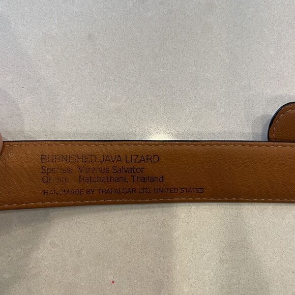 Trafalgar Burnished Java Lizard belt size 36 species varanus Salvator. - Picture 5 of 6